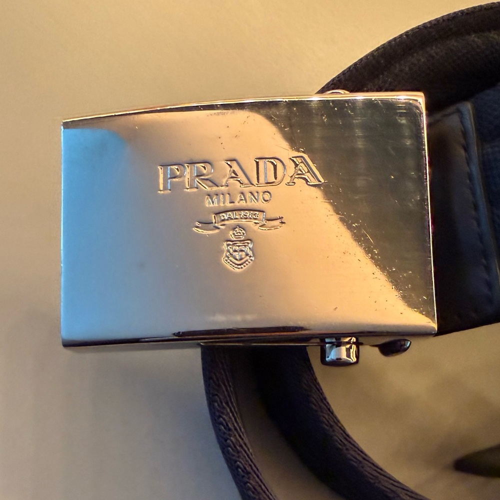 Prada Men's Navy Blue nylon web belt - Picture 2 of 5